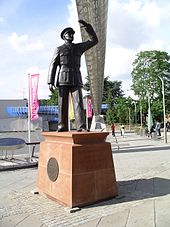 Statue in Coventry, England of Sir Frank Whittle observing the first British jet-powered flight Frank whittle statue 12u07.JPG