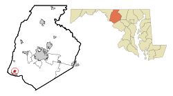 Frederick County Maryland Incorporated a Unincorporated areas Rosemont Highlighted.svg