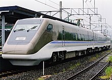 The first-generation, experimental Gauge Change Train as seen in 2003 Free Gauge Train GCT-01 at kamogawa.jpg