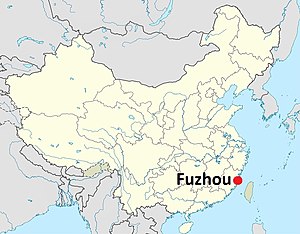 Фучжоу на карте