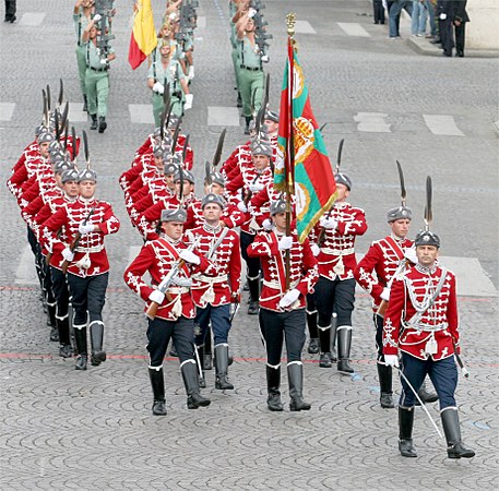 The scarlet uniform of the National Guards Unit of Bulgaria