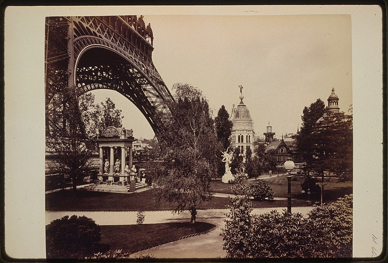 File:Gas Pavilion, with base of the Eiffel Tower on left, Paris Exposition, 1889 LCCN91725843.jpg