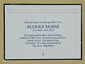 Berliner Gedenktafel für Rudolf Mosse am Mosse-Stift