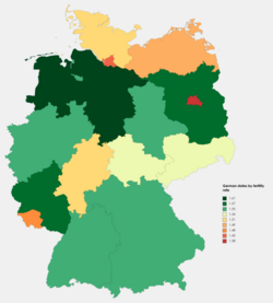 Plej malmultaj naskitoj en Germanio dum la lastaj dek jaroj