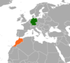 Lage von Deutschland und Marokko