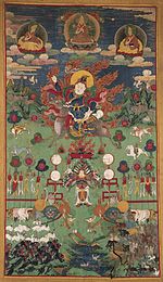 Gesar of Ling riding a reindeer. Distemper painting. Wellcome L0040370.jpg