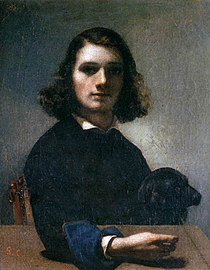 Petit Autoportrait au chien noir (1842), musée de Pontarlier.