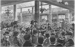 Hamburger Hafenarbeiterstreik 1896 97 Versammlung Staatskaiarbeiter