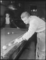 Hayward, California. Pool Recreation. Ten minutes to four by the wrist watch of this high school boy with the cue. In... - NARA - 532240.tif