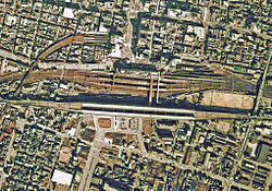 姫路駅の航空写真（1974年）