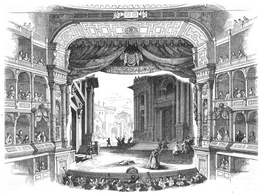 Act 4, last scene, in the Dresden Opera House (1842) Illustrirte Zeitung (1843) 07 012 1 Konigl Hoftheater in Dresden-Cola Rienzi, grosse tragische Oper von Richard Wagner-Act IV, letzte Scene.PNG