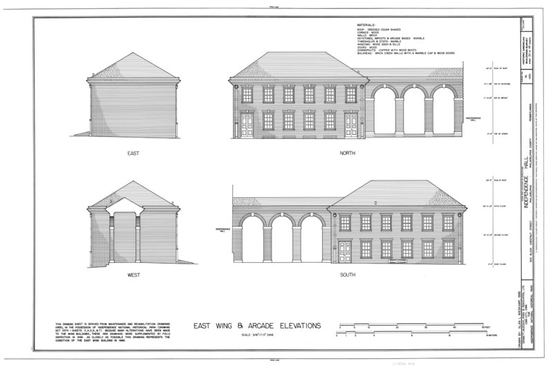 File:Independence Hall Complex, Independence Hall, 500 Chestnut Street, Philadelphia, Philadelphia County, PA HABS PA,51-PHILA,6- (sheet 20 of 45).tif