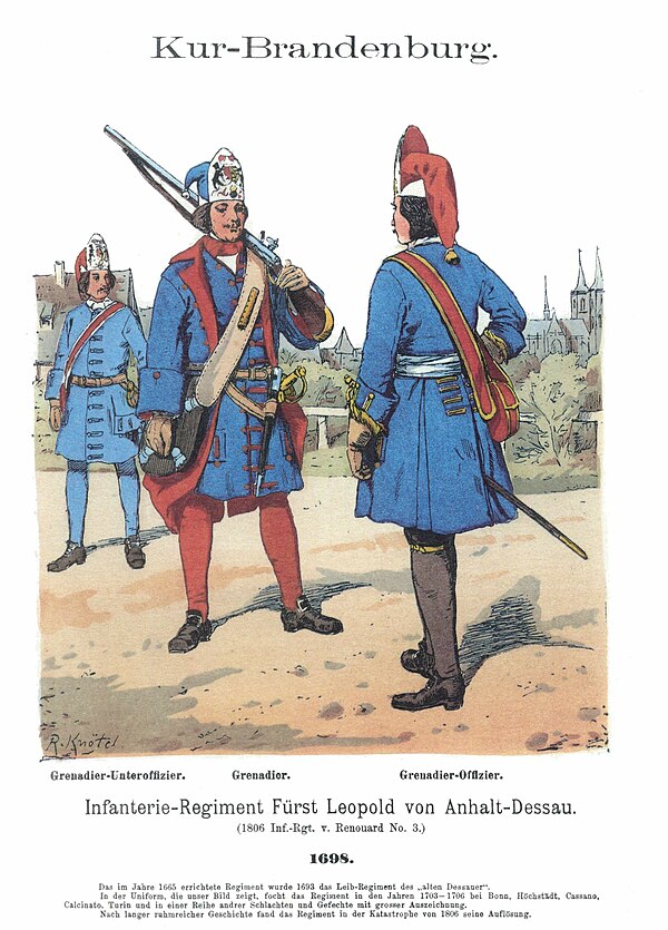 Uniforms of the Brandenburg-Prussian army in 1698