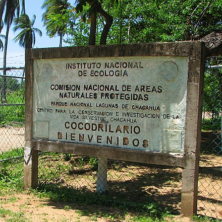 Entrance to the crocodile nursery located inside the Lagunas de Chacahua National Park