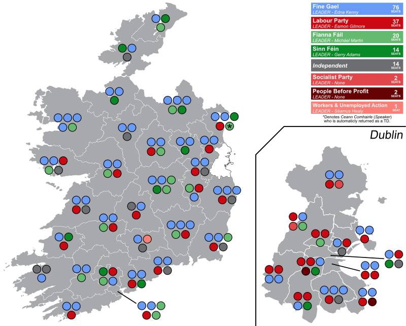 Ireland general election 2011 - Results by Constituency.svg