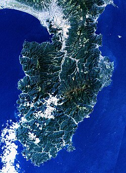 Landsat image with high-resolution data from Space Shuttle