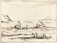 Jacques Callot, Dolphins and Crocodile, etching c. 1615 Jacques Callot, Dolphins and Crocodile, NGA 51751.jpg