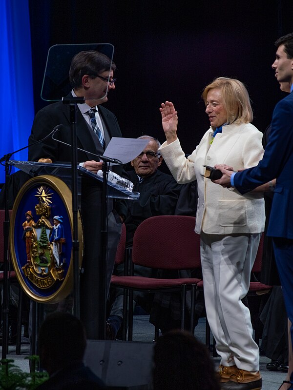 Janet Mills being inaugurated for her second term as Governor of Maine.