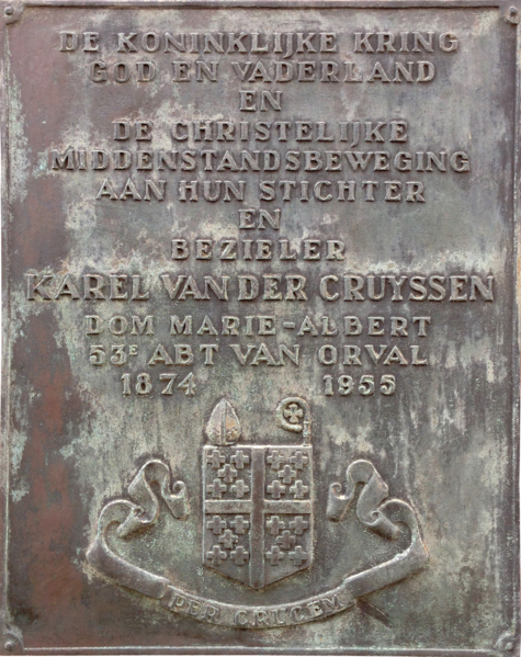 File:Karel Van der Cruyssen gedenkplaat Lange Kruisstraat 4 Gent.png