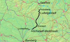Spoorlijn Hochstadt-Marktzeuln - Saalfeld op de kaart