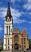 Sacred Heart of Jesus Church in Český Těšín, Czech Republic. Facade.