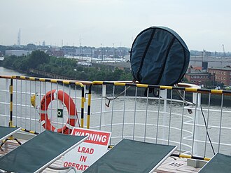 LRAD on RMS Queen Mary 2 LRAD.JPG