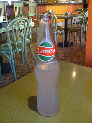 A bottle of Limca.