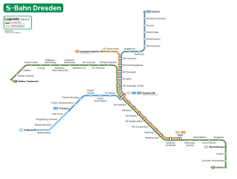 Netwerkkaart van de S-Bahn van Dresden