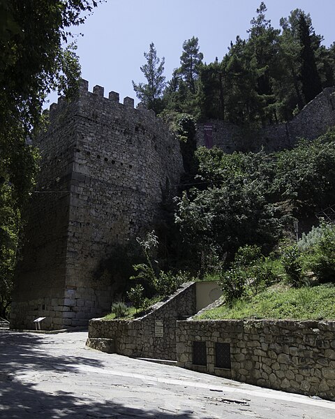 Livadeia castle wall from the side of the Herkyna river
