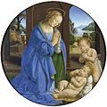 c. 1480 English: Lorenzo di Credi - Madonna Adoring the Child with the Infant Saint John the Baptist Deutsch: Lorenzo di Credi - Maria, das Kind anbetend, mit dem Johannesknaben