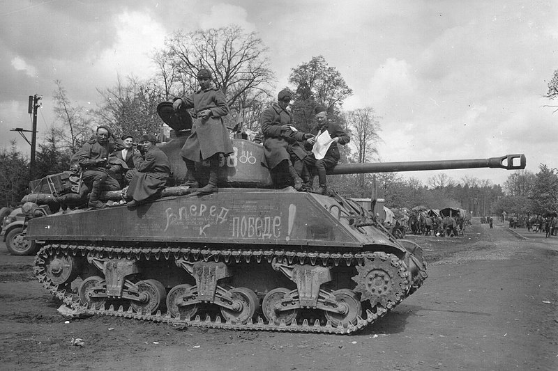 File:M4A2 Lend-Lease Tank at Grabow Germany May 1945.jpg