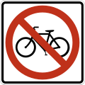 U.S. bicycles prohibited sign