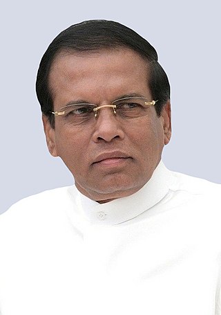 <span class="mw-page-title-main">Maithripala Sirisena</span>President of Sri Lanka from 2015 to 2019