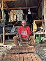 Man playing the traditional marimba