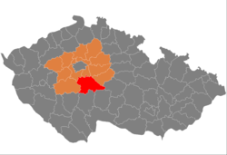 District location in the Central Bohemian Region within the Czech Republic