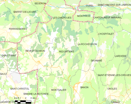 Mapa obce Redortiers