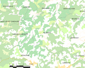Poziția localității Nozières