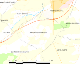 Mapa obce Maisoncelles-Pelvey