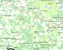 Mapa obce Sornac