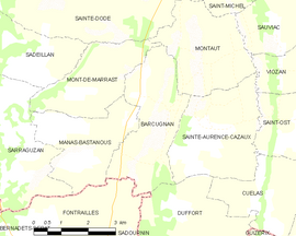 Mapa obce Barcugnan