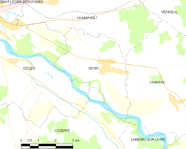 Mapa obce Devay