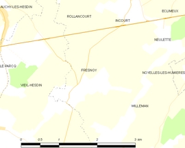 Mapa obce Fresnoy