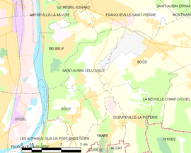 Mapa obce Saint-Aubin-Celloville