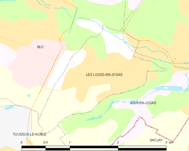 Mapa obce Les Loges-en-Josas