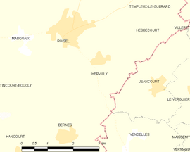 Mapa obce Hervilly