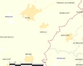 Poziția localității Hervilly