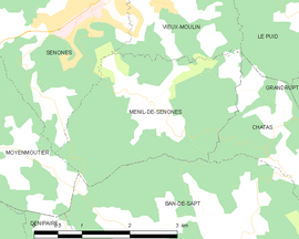 Mapa obce Ménil-de-Senones