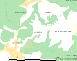 Mapa obce Vervezelle