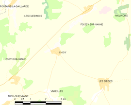 Mapa obce Chigy