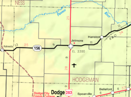 Kaart van Hodgeman County